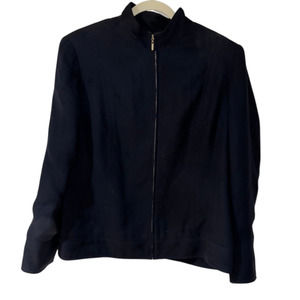 EVAN-PICCONE NAVY BLUE FULL ZIP CLOSE LIGHTWEIGHT TRENDY BLAZER SIZE 14